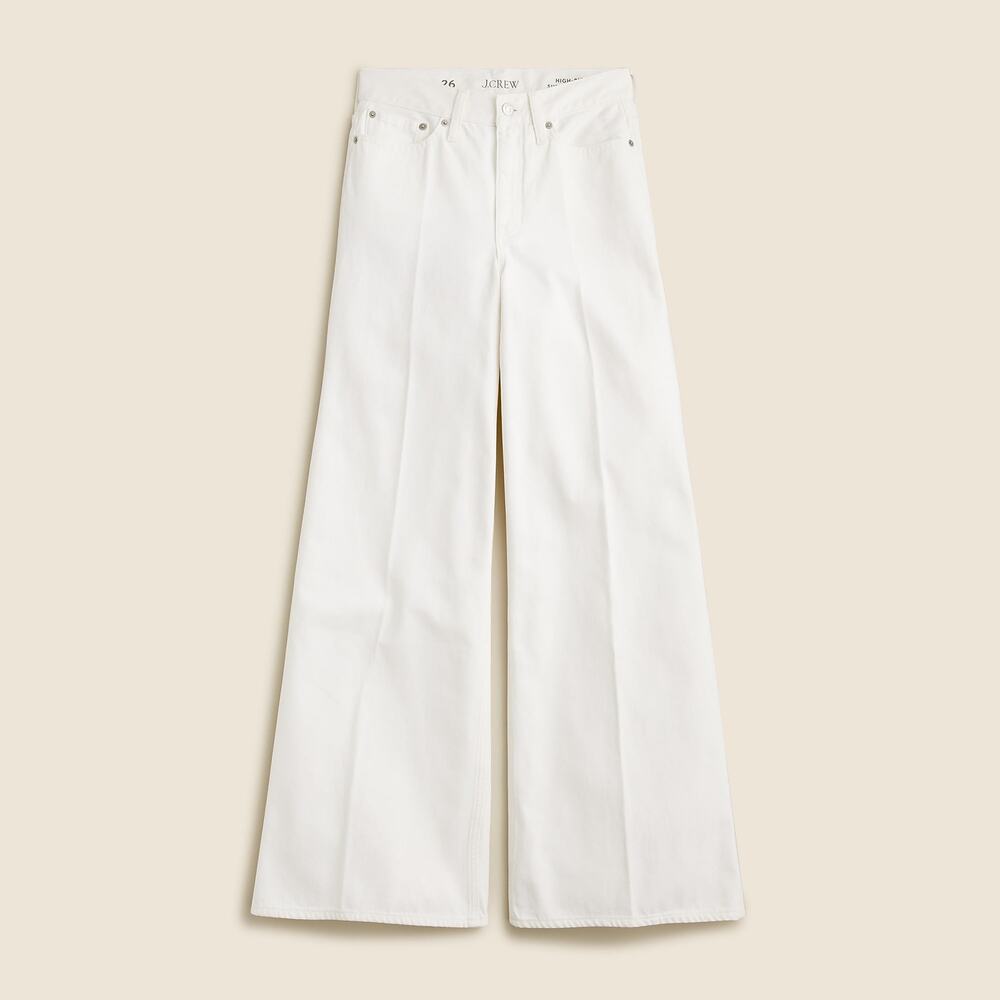 J.Crew High Rise Super Wide Leg Denim Casual White Resort Jeans 26 NWT